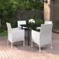 Preview: ARDEBO.de - 5-tlg. Garten-Essgruppe mit Auflagen Poly Rattan und Glas