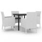 Preview: 5-tlg. Garten-Essgruppe mit Auflagen Poly Rattan und Glas