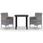 Preview: 3-tlg. Garten-Essgruppe mit Auflagen Poly Rattan und Glas