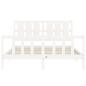 Preview: Massivholzbett mit Kopfteil Weiß