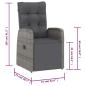 Preview: 11-tlg. Garten-Essgruppe mit Auflagen Poly Rattan Grau