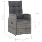 Preview: 11-tlg. Garten-Essgruppe mit Auflagen Poly Rattan Grau