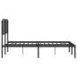 Preview: ARDEBO.de - Bettgestell mit Kopfteil Metall Schwarz 150x200 cm