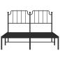 Preview: Bettgestell mit Kopfteil Metall Schwarz 150x200 cm
