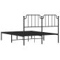 Preview: Bettgestell mit Kopfteil Metall Schwarz 150x200 cm