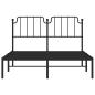 Preview: Bettgestell mit Kopfteil Metall Schwarz 150x200 cm