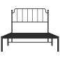 Preview: ARDEBO.de - Bettgestell mit Kopfteil Metall Schwarz 107x203 cm