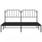 Preview: Bettgestell mit Kopfteil Metall Schwarz 180x200 cm
