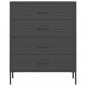 Preview: Kommode Anthrazit 80x35x101,5 cm Stahl  