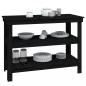 Preview: Werkbank Schwarz 110,5x50x80 cm Massivholz Kiefer