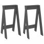 Preview: Hocker 2 Stk. Grau 40x40x75 cm Massivholz Kiefer