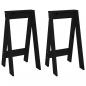 Preview: Hocker 2 Stk. Schwarz 40x40x75 cm Massivholz Kiefer