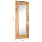 Preview: Handgeschnitzter Spiegel 110x50x2,5 cm Massivholz Mango