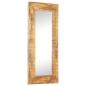 Preview: Handgeschnitzter Spiegel 110x50x2,5 cm Massivholz Mango