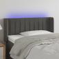 Preview: ARDEBO.de - LED Kopfteil Dunkelgrau 93x16x78/88 cm Samt