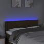 Preview: LED Kopfteil Dunkelbraun 144x5x78/88 cm Stoff