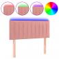 Preview: LED Kopfteil Rosa 90x5x78/88 cm Samt