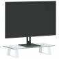 Preview: Monitorständer Weiß 40x20x8 cm Hartglas und Metall