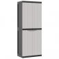 Preview: Gartenschrank Grau und Schwarz 65x37x165 cm PP
