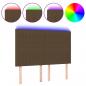 Preview: LED Kopfteil Dunkelbraun 144x5x118/128 cm Stoff