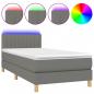 Preview: Boxspringbett mit Matratze & LED Dunkelgrau 80x200 cm Stoff