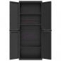 Preview: Gartenschrank Schwarz 65x37x165 cm PP