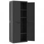 Preview: Gartenschrank Schwarz 65x37x165 cm PP