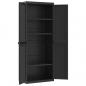 Preview: Gartenschrank Schwarz 65x37x165 cm PP
