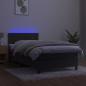 Preview: Boxspringbett mit Matratze & LED Dunkelgrau 90x200 cm Samt