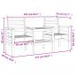 Preview: Gartenbank mit Tisch 2-Sitzer Grau Massivholz Kiefer