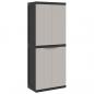 Preview: Gartenschrank Grau und Schwarz 65x37x165 cm PP