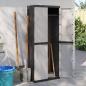 Preview: Gartenschrank Grau und Schwarz 65x37x165 cm PP