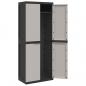 Preview: Gartenschrank Grau und Schwarz 65x37x165 cm PP