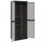 Preview: Gartenschrank Grau und Schwarz 65x37x165 cm PP