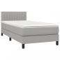Preview: Boxspringbett mit Matratze Hellgrau 90x190 cm Stoff