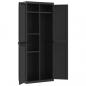 Preview: Gartenschrank Schwarz 65x37x165 cm PP