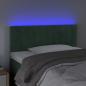 Preview: LED Kopfteil Dunkelgrün 100x5x78/88 cm Samt