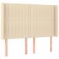 Preview: Kopfteil mit Ohren Creme 147x16x118/128 cm Stoff
