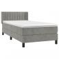 Preview: Boxspringbett mit Matratze Hellgrau 90x200 cm Samt