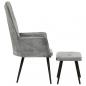 Preview: Ohrensessel mit Hocker Grau Vintage Canvas
