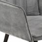 Preview: Ohrensessel mit Hocker Grau Vintage Canvas