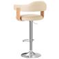 Preview: Barhocker 2 Stk. Creme Bugholz und Kunstleder
