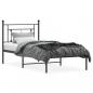 Preview: ARDEBO.de - Bettgestell mit Kopfteil Metall Schwarz 100x200 cm