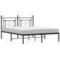 Preview: Bettgestell mit Kopfteil Metall Schwarz 150x200 cm