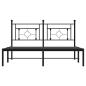 Preview: Bettgestell mit Kopfteil Metall Schwarz 150x200 cm