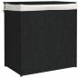 Preview: Wäschekorb mit 2 Fächern Schwarz 53x35x57 cm Poly Rattan