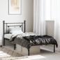 Preview: ARDEBO.de - Bettgestell mit Kopfteil Metall Schwarz 90x190 cm