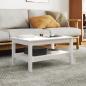 Preview: ARDEBO.de - Couchtisch Weiß 80x50x40 cm Massivholz Kiefer