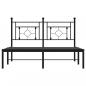 Preview: Bettgestell mit Kopfteil Metall Schwarz 140x190 cm