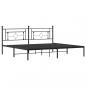 Preview: Bettgestell mit Kopfteil Metall Schwarz 193x203 cm